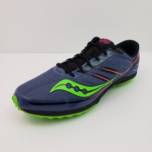 Saucony Kilkenny XC7 Spike Womens Size 10.5 Gray Green Pink Running Track Cleats - Picture 2 of 13
